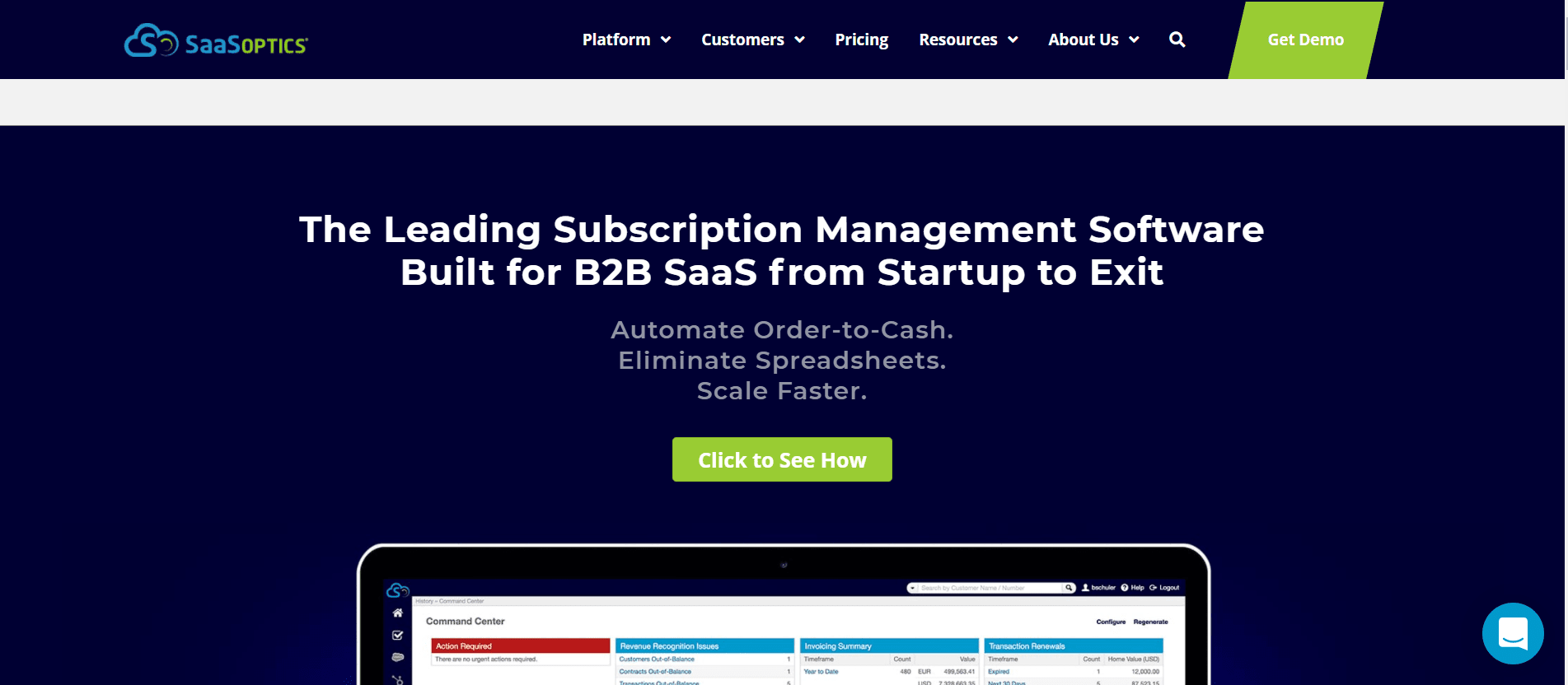 SaasOptics as top subscription management software